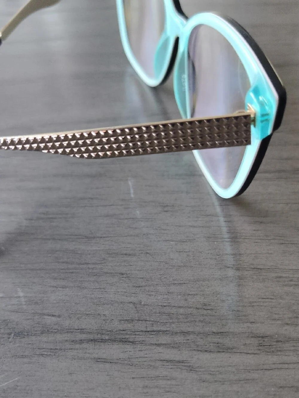 Tiffany & Co. Tortoiseshell Cat-Eye Glasses with Mint Temple Tips